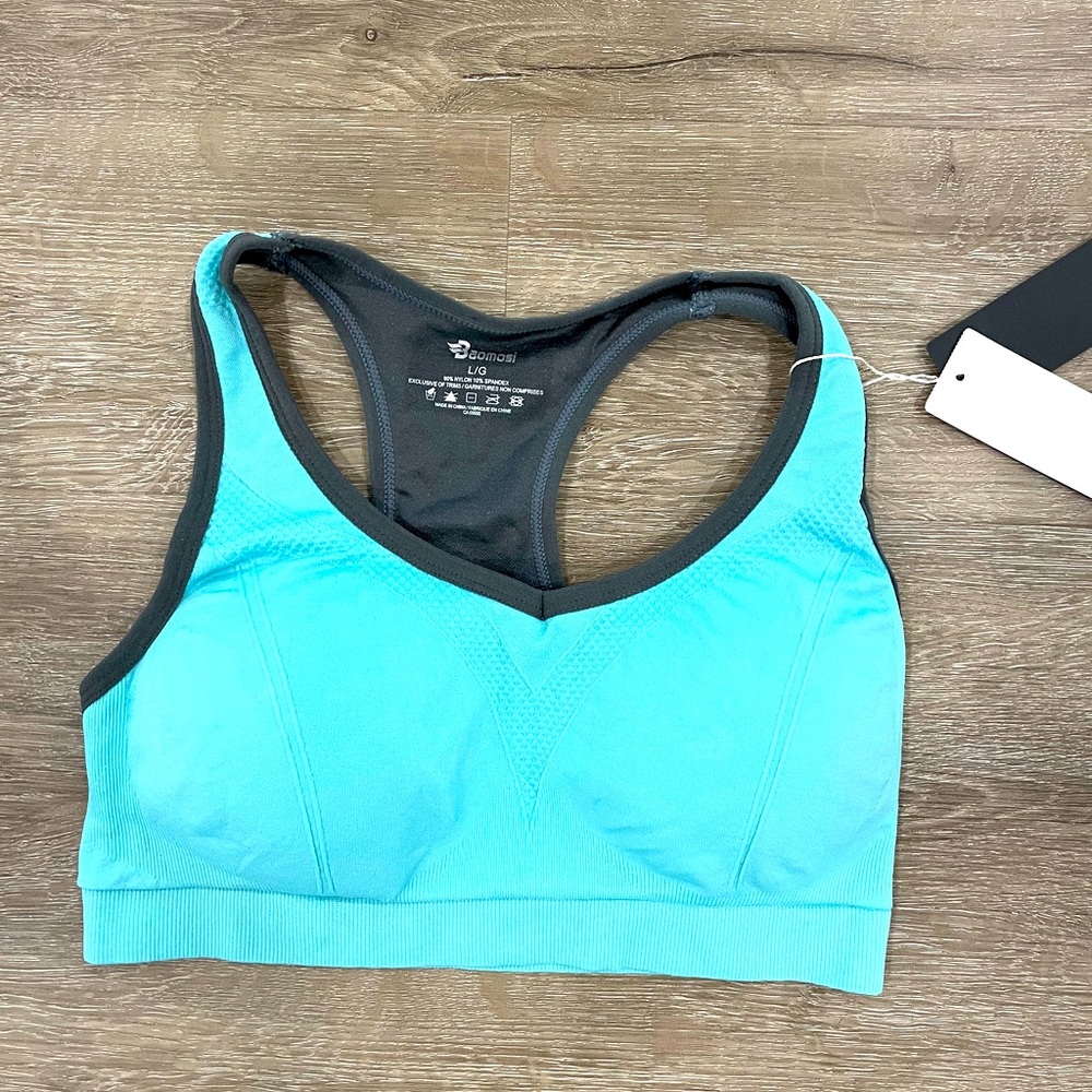 Blue sports bra